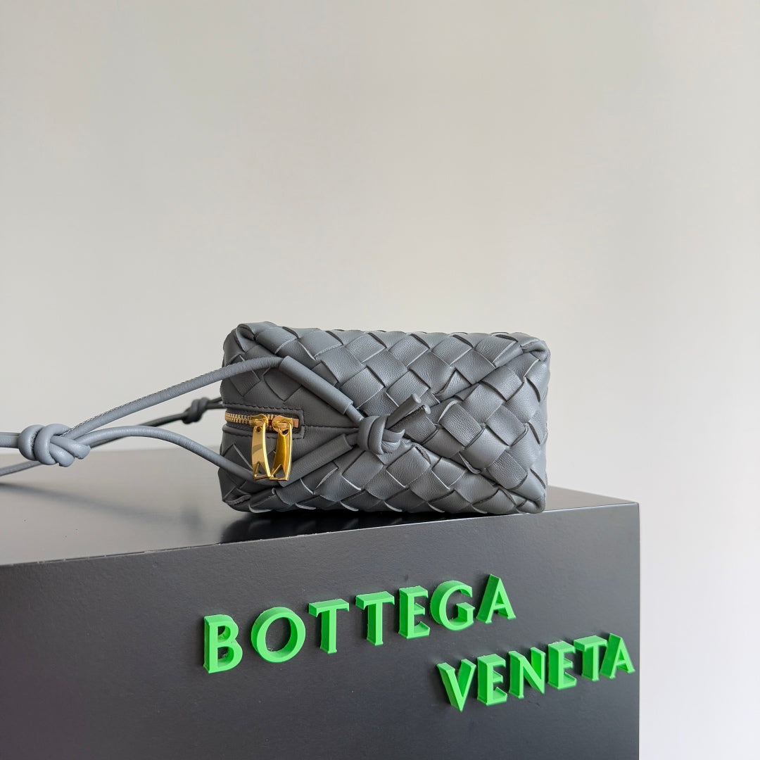 MINI LOOP CAMERA BAG 22 IN GREY CALFSKIN