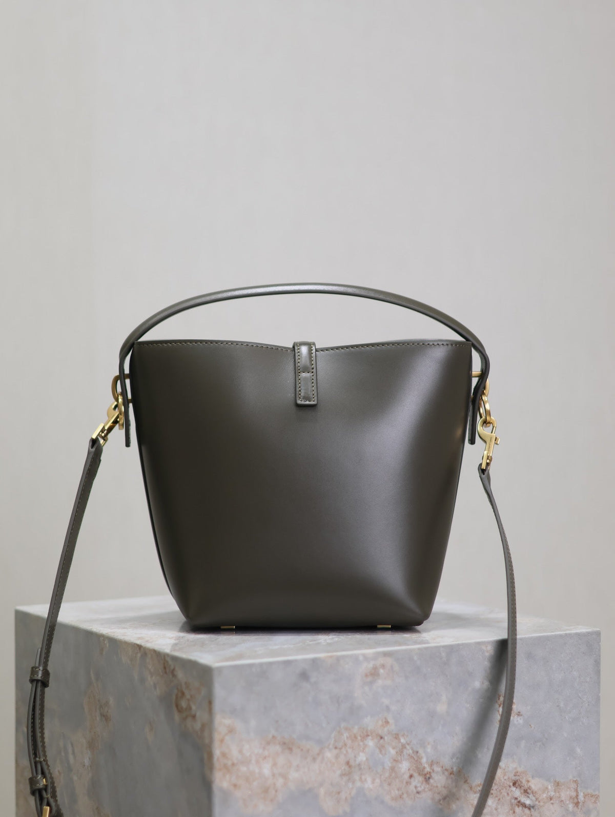 YSL 25S LE 37 MINI 20 IN DARK OLIVE CALFSKIN GOLD HARDWARE